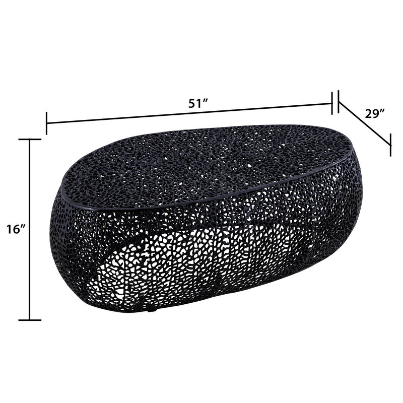 Iveressae Silver Oval Open-Mesh Coffee Table image number 6