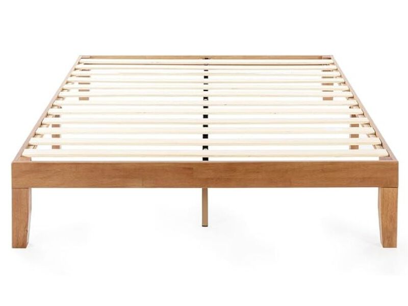 Naturalista Classic - 12 Inch Solid Wood Platform Bed With Wooden Slats, No Box Spring Needed, Easy Assembly, Queen, Pine