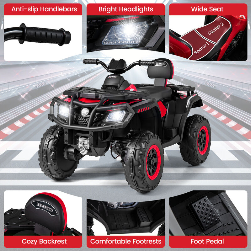 24V Two Seater Kids ATV Vehicle with 4 Motors Music and LED Light Features image number 6
