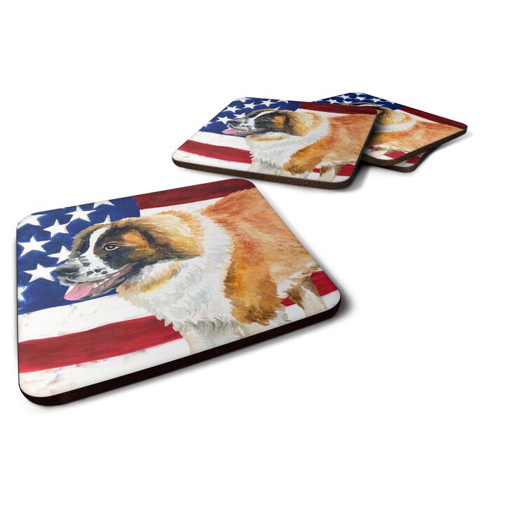 Caroline's Treasures Saint Bernard Patriotic Decorative coasters, Multicolor
