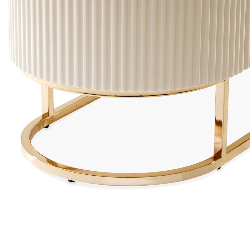 Michael Amini Lisbon Console Table - Silken Matte Cream image number 5