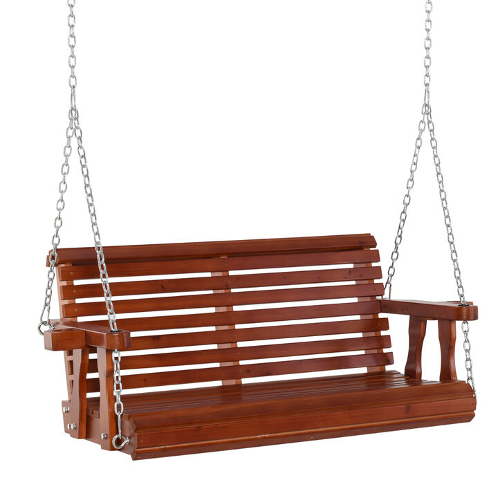 Hivvago 2-Person Outdoor Swing with Cup Holders