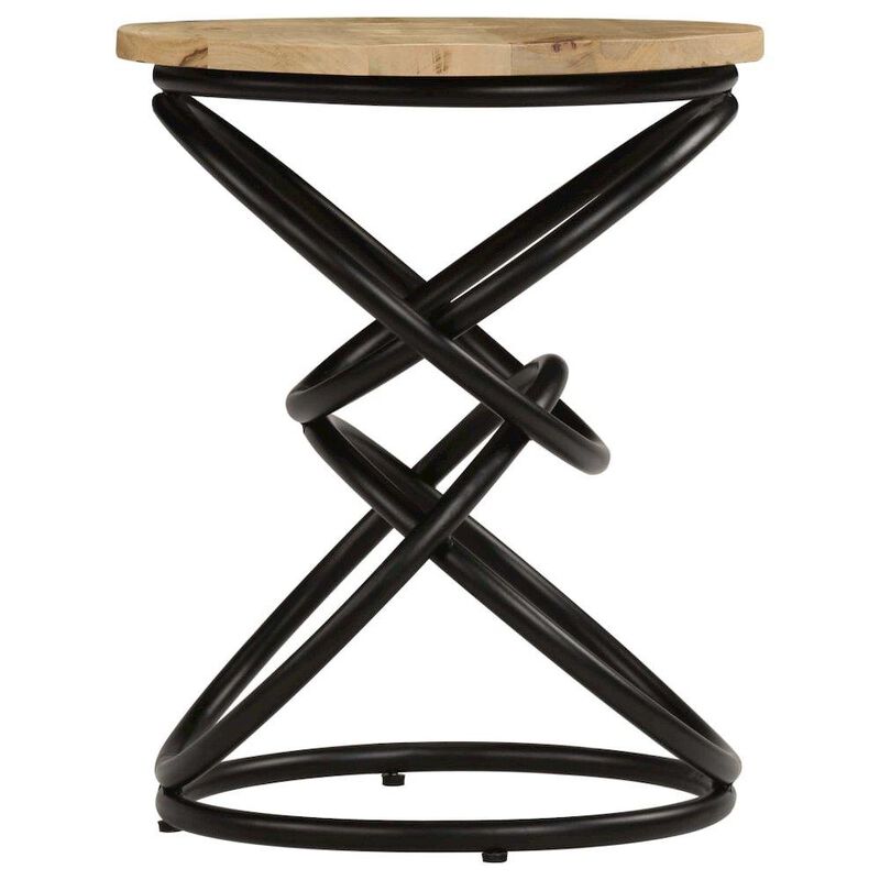 End Table Brown and Black Solid mango wood Medium Durable