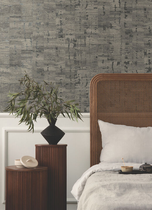 Pop The Cork Charcoal Wallpaper (Set of 2)