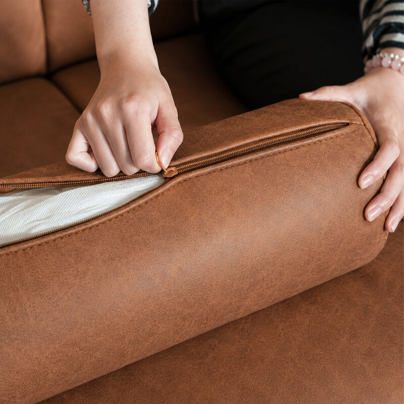 Drujep 78.5" Faux Leather Sofa image number 8