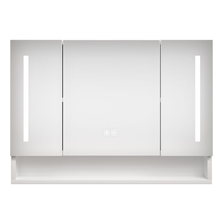 ELEMENT ACE Modern Aluminum Bathroom Medicine Cabinet with LED Lighting and Defogging Mirror for Enhanced Storage and Functionality