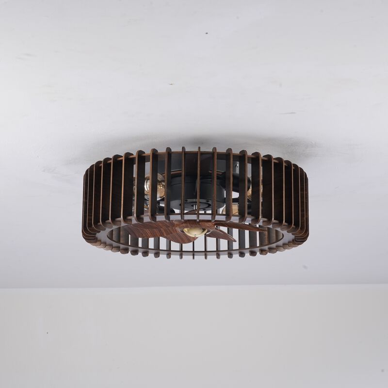 ELEMENT ACE 20 Inch Semicircle Modern Flush Mount Ceiling Fan with Light, 6 Speed Quiet DC Motor, Remote Control, Suitable for Living Room Bedroom Kitchen image number 8
