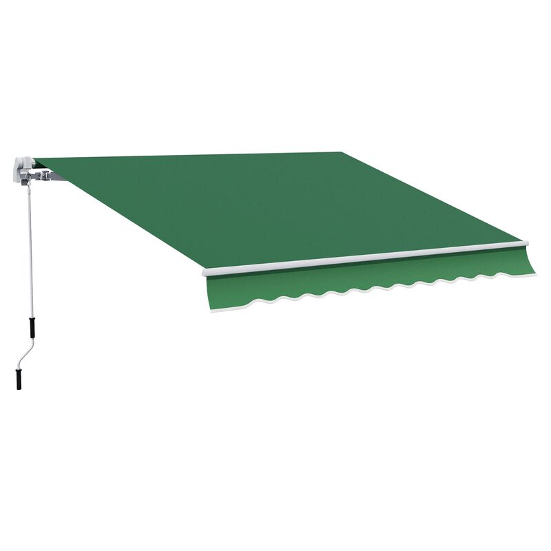 Green Patio Shield: 12x10 Manual Retractable Awning