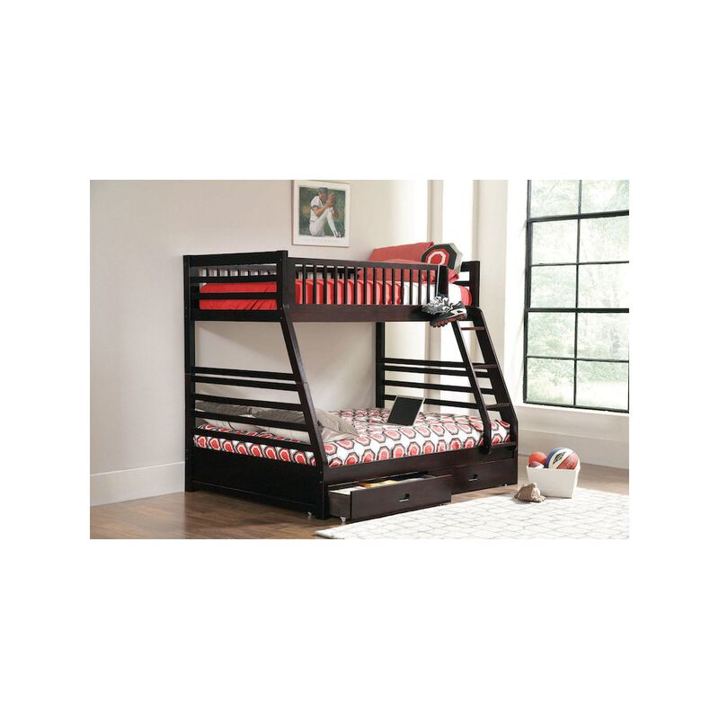 Coaster Co. of America Ashton 2-drawer Wood Twin Over Full Bunk Bed Cappuccino image number 3
