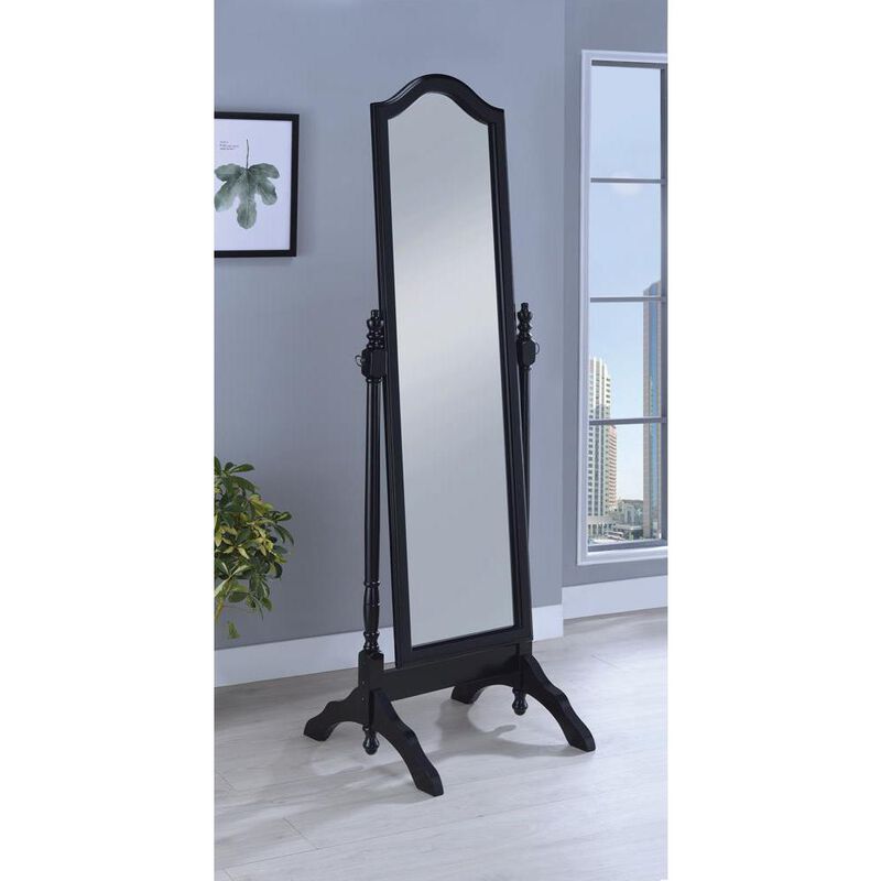 Coaster Co. of America Cabot Rectangular Cheval Mirror with Arched Top Black