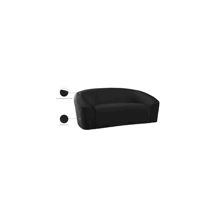 Meridian Furniture Riley Black Velvet Loveseat