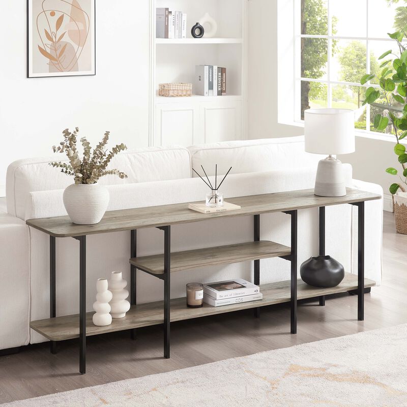 Celine Large Gray Console Table