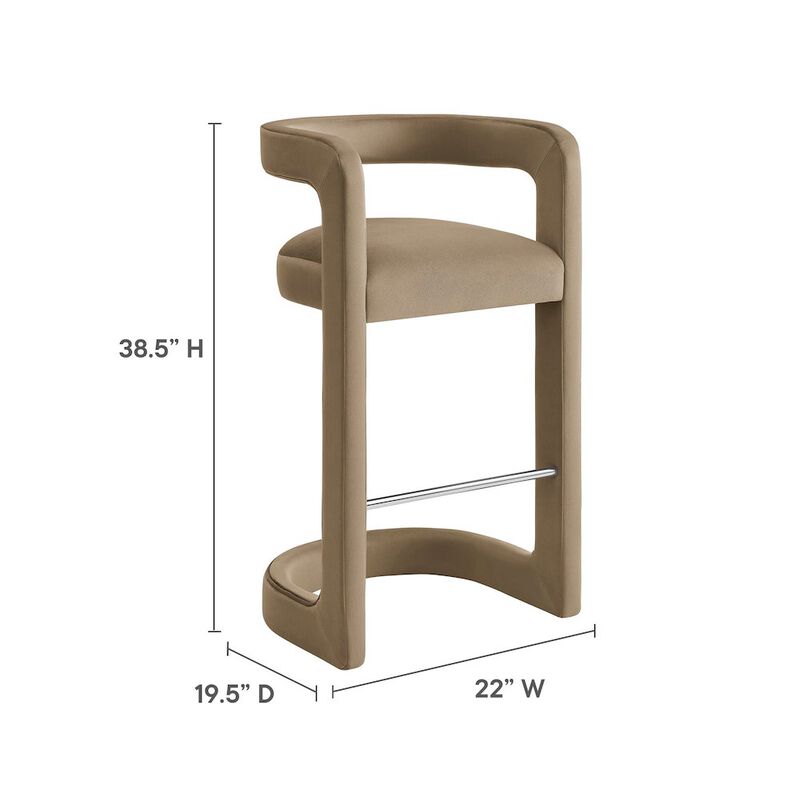 Winslow Performance Velvet Bar Stool image number 1