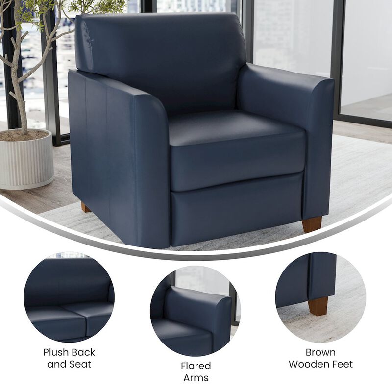 Flash Furniture HERCULES Diplomat Series Navy LeatherSoft Chair image number 7