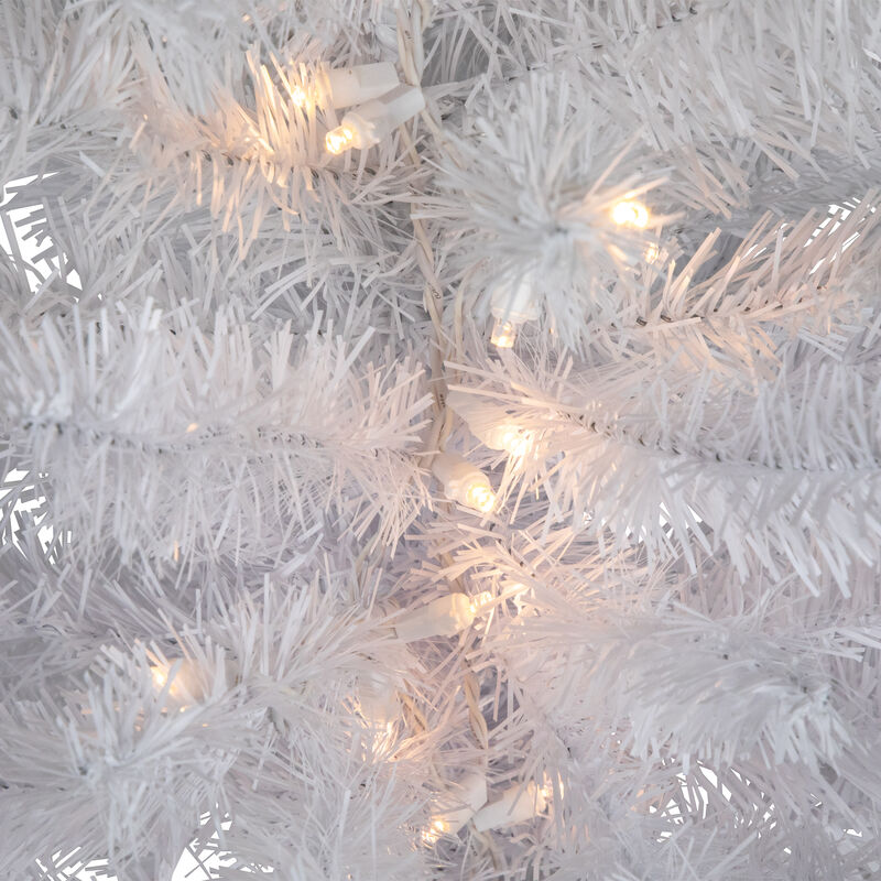 3' Pre-Lit LED Snow White Medium Artificial Christmas Tree - Clear Lights
