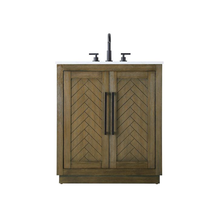 Elegant Kitchen and Bath 30 inch Single Bathroom Vanity in Hazel Oak