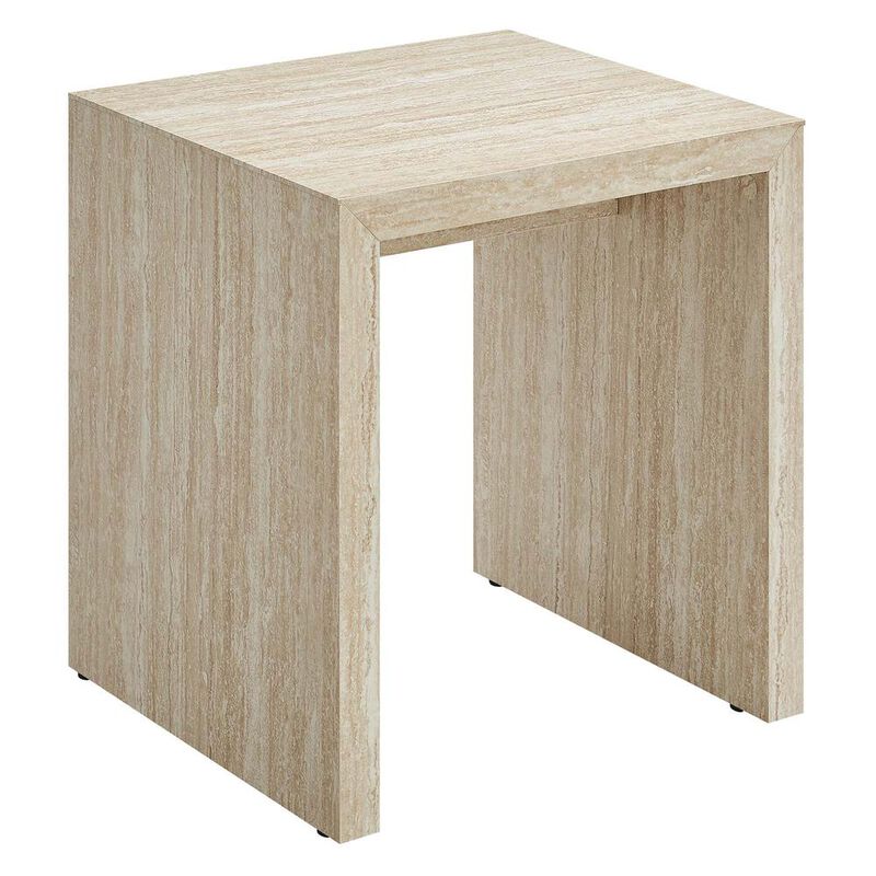Mirella Faux Travertine Side Table image number 0