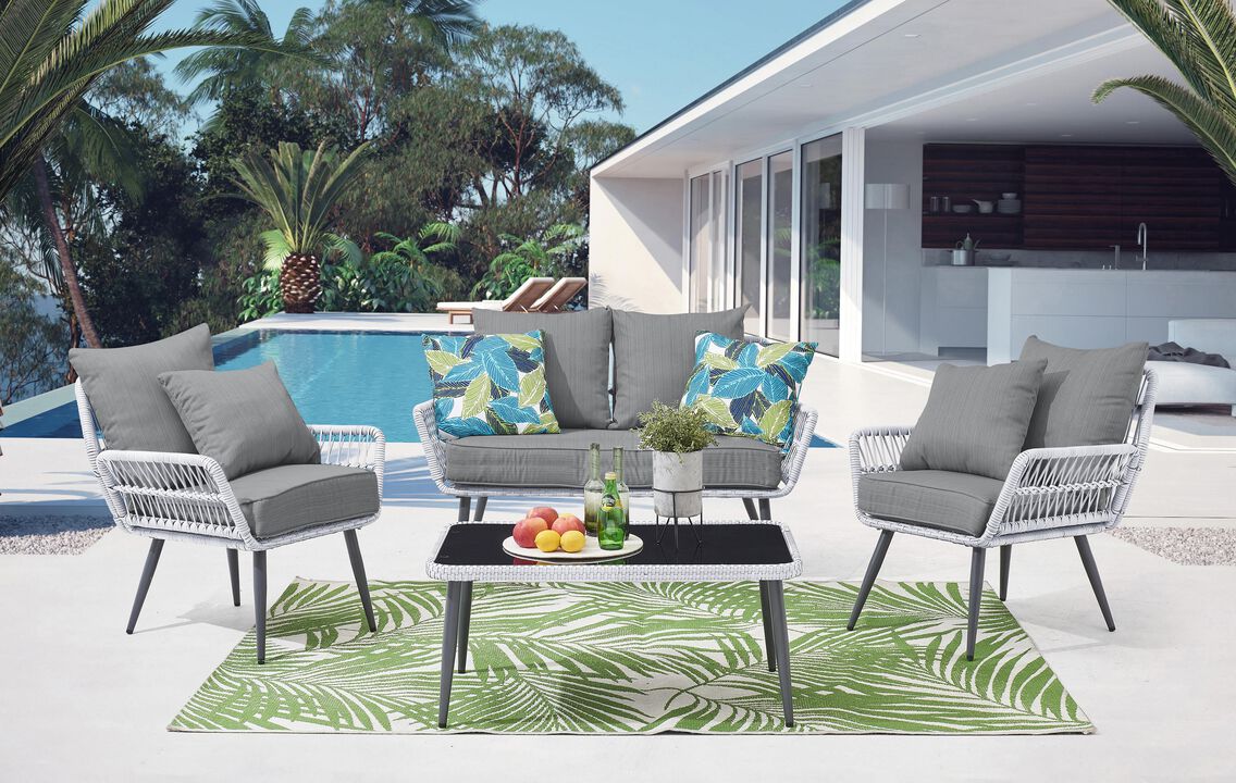 Portofino Gray 4-Piece Patio Set
