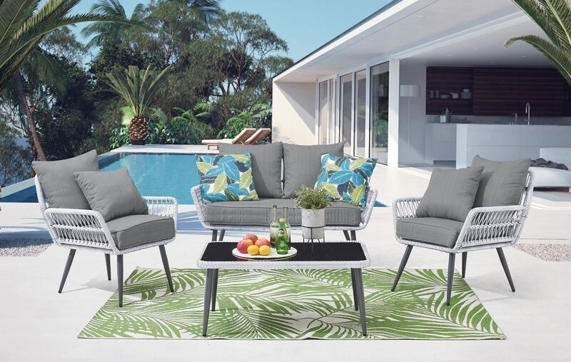 Portofino Gray 4-Piece Patio Set