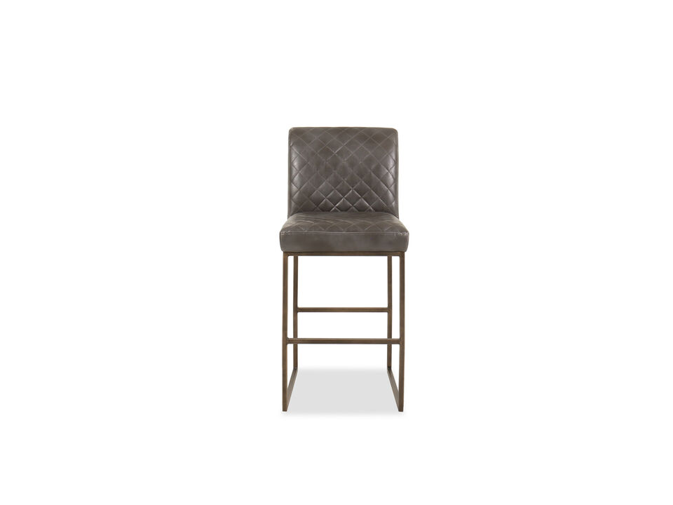 Diamond Patterned Bar Stool in Dark Grey