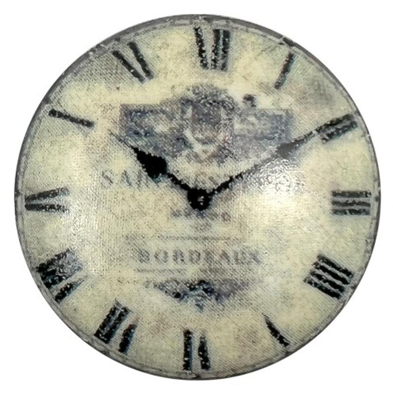HomeRoots Set of Six Black And White Clock Face Ceramic Drawer Pull Knobs image number 2