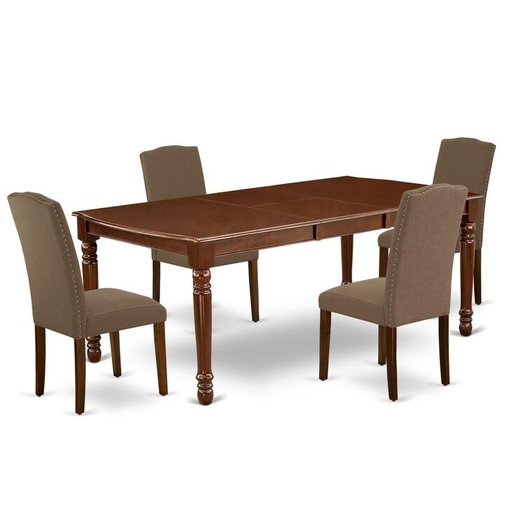 East West Furniture Dining Room Set Mahogany