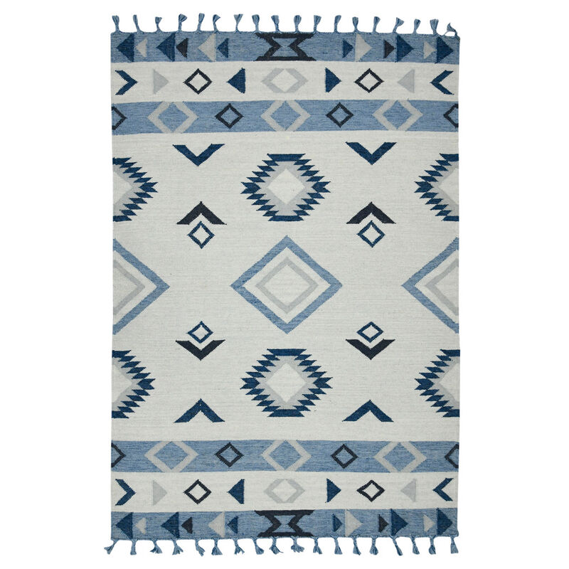 HomeRoots Wool Abstract Geometric Handmade Area Rug With Fringe image number 0
