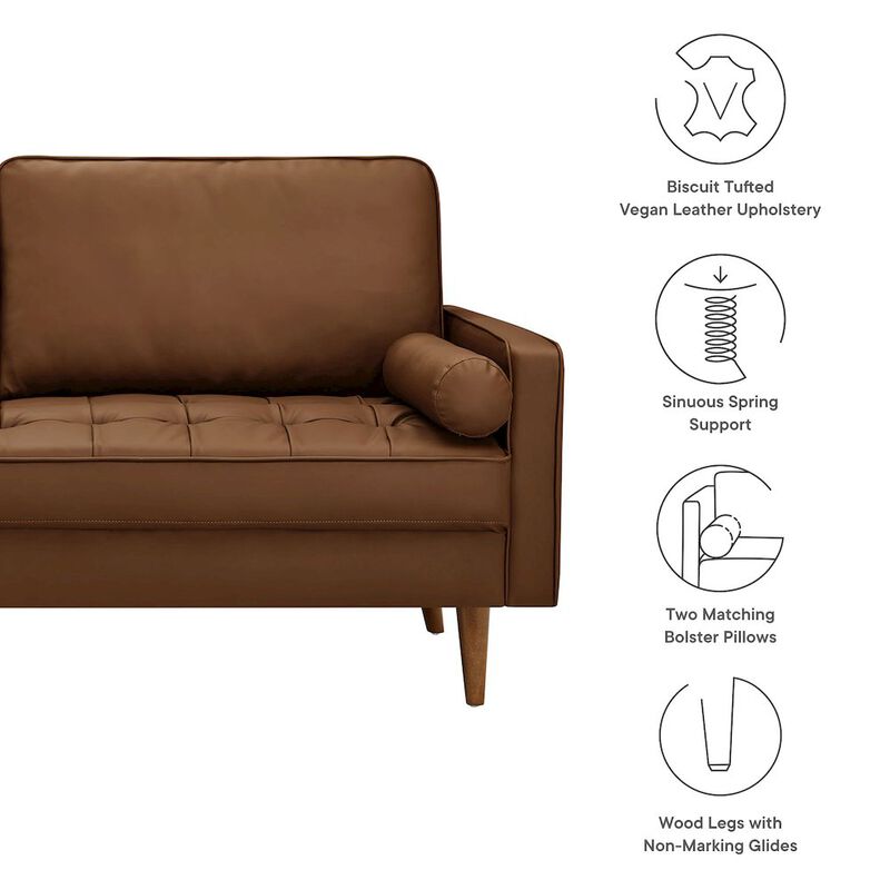 Modway Valour Tufted Vegan Leather Sofa image number 1
