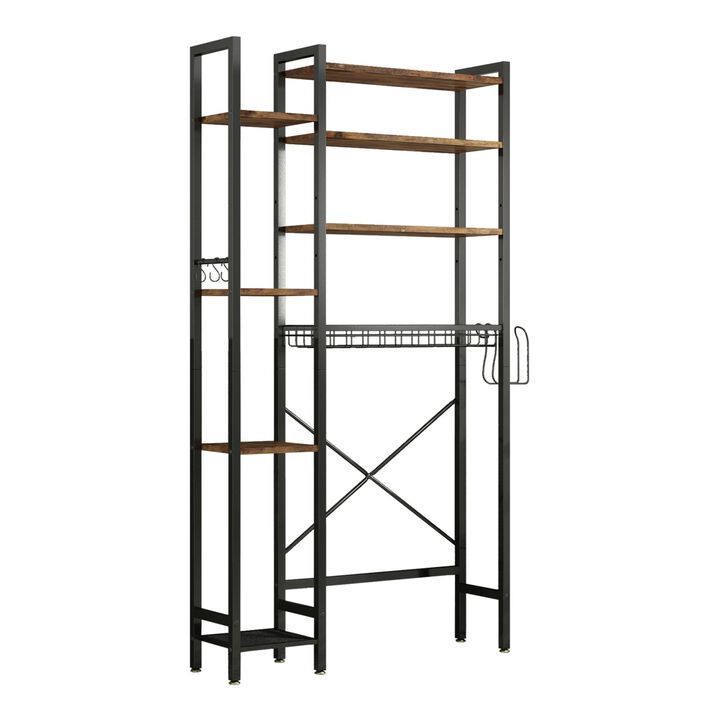 ELEMENT ACE 8-Tier Freestanding Storage Organizer with Adjustable Shelves and Side Racks for Efficient Space Utilization