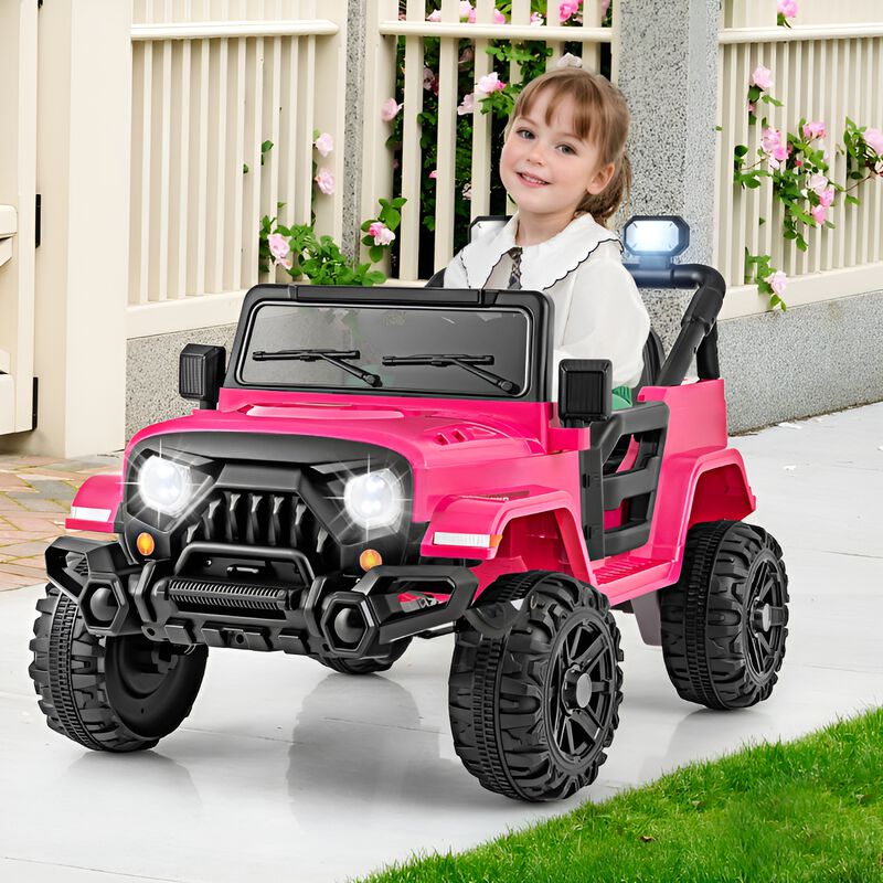Kids 12V Ride On Truck with Threaded Wheels Remote Control and 3 Speed Modes image number 1