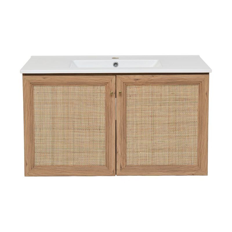 Classe 36 in. Wall Hung Bathroom Vanity with Ceramic Sink Top image number 0