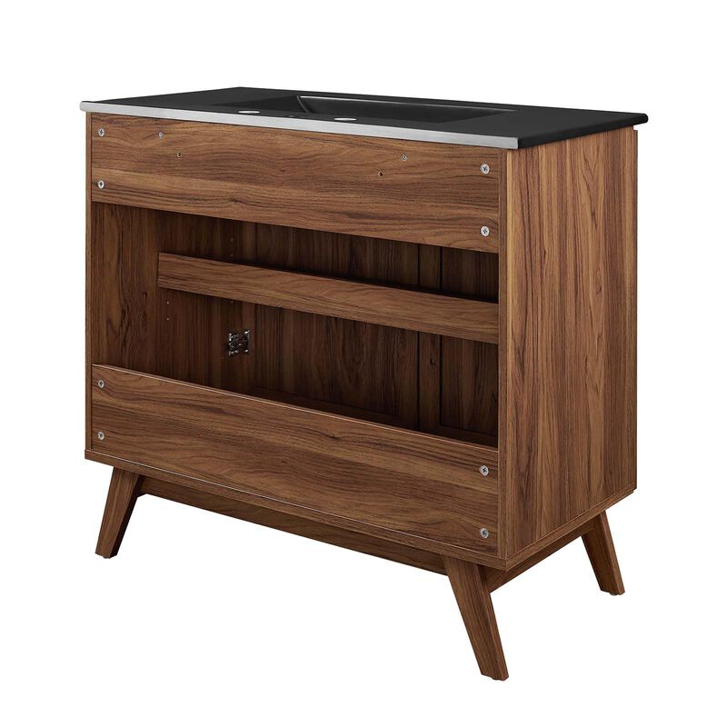 Modway Soma Bathroom Vanity, 36 Inch Single, Walnut Black image number 4