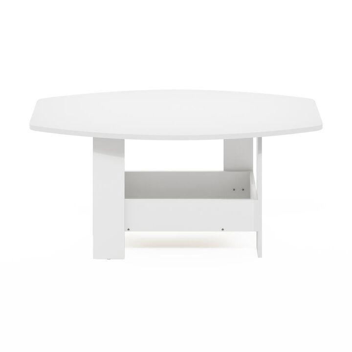 Simple Design Coffee Table with Storage Compartment, White