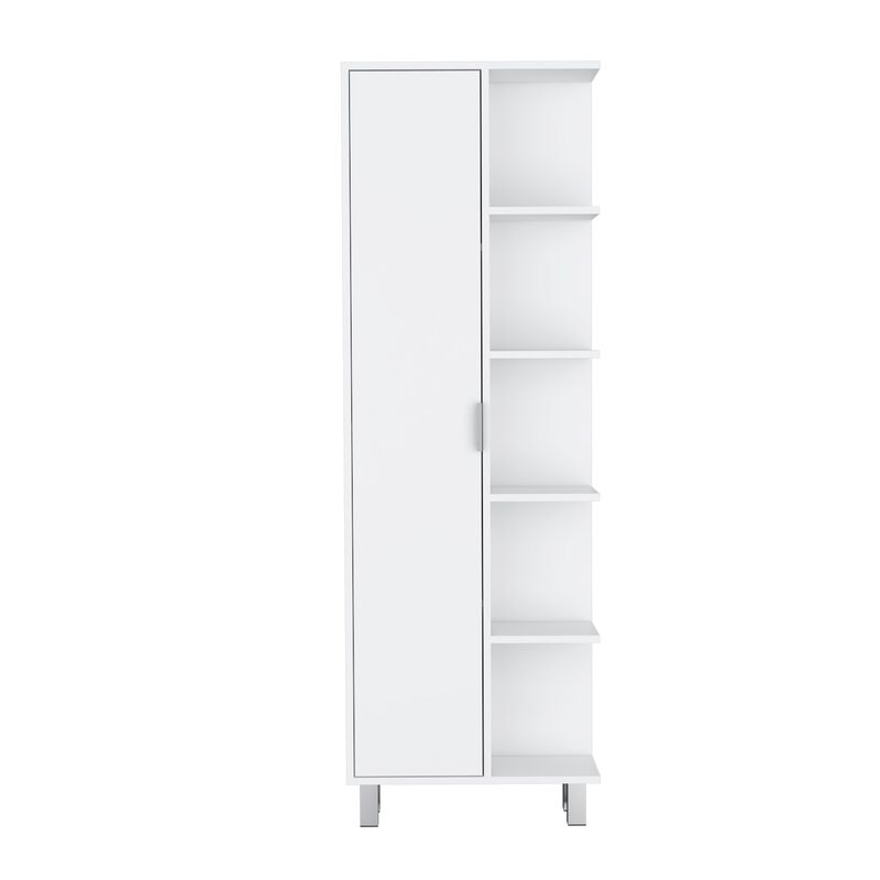 Crovie Linen 63-inch High Bathroom Cabinet Storage Cabinet with Four Open Shelves