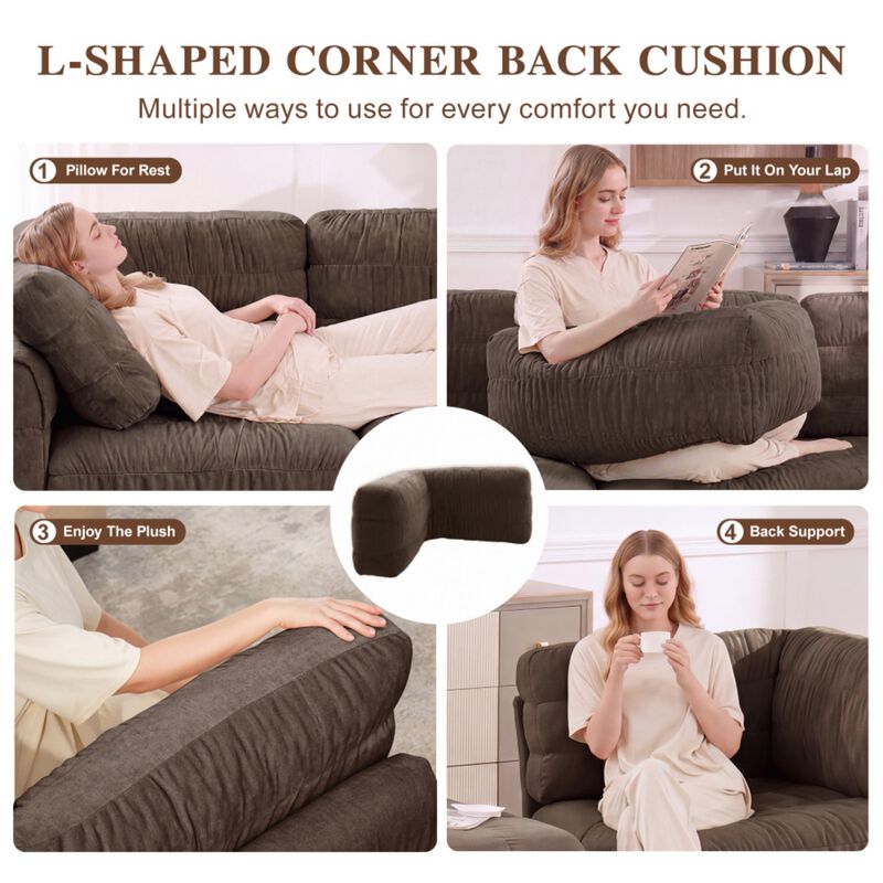 Fukwis Chenille Ruched Modular Sectional Sofa image number 4