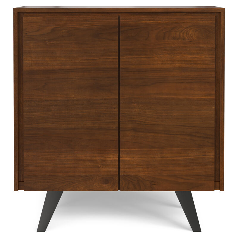 Lowry SOLID WOOD and Metal 39 inch Wide Modern Industrial Medium Storage Cabinet in Walnut Veneer