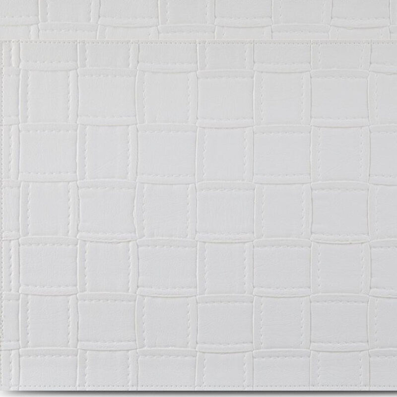 HomeRoots 18" Set of Four White Basketweave Faux Leather Placemats image number 4