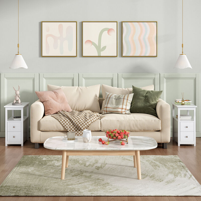 Wooden Black End Table Bedside Table