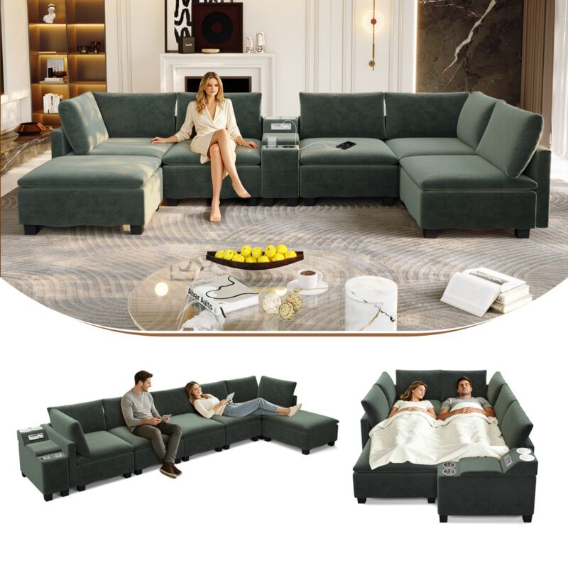 Largan U-Shaped Cloud Sectional Sofa image number 4