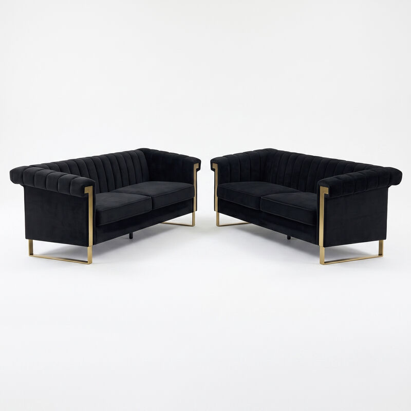 Satwud Luxury Velvet Sofa Set image number 0