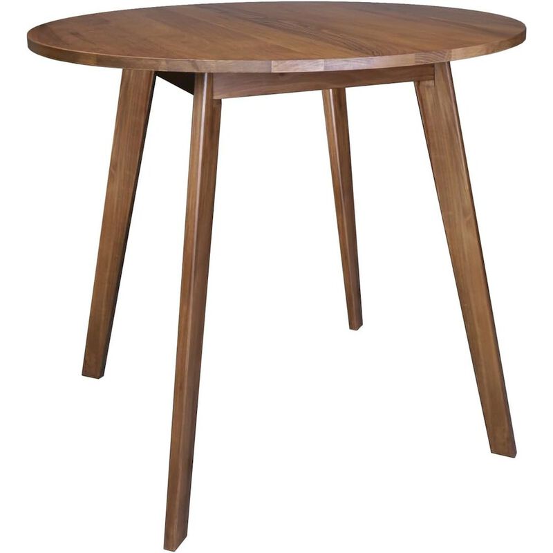 Genuine 36" Round Dining Table with Solid American Gum - Walnut