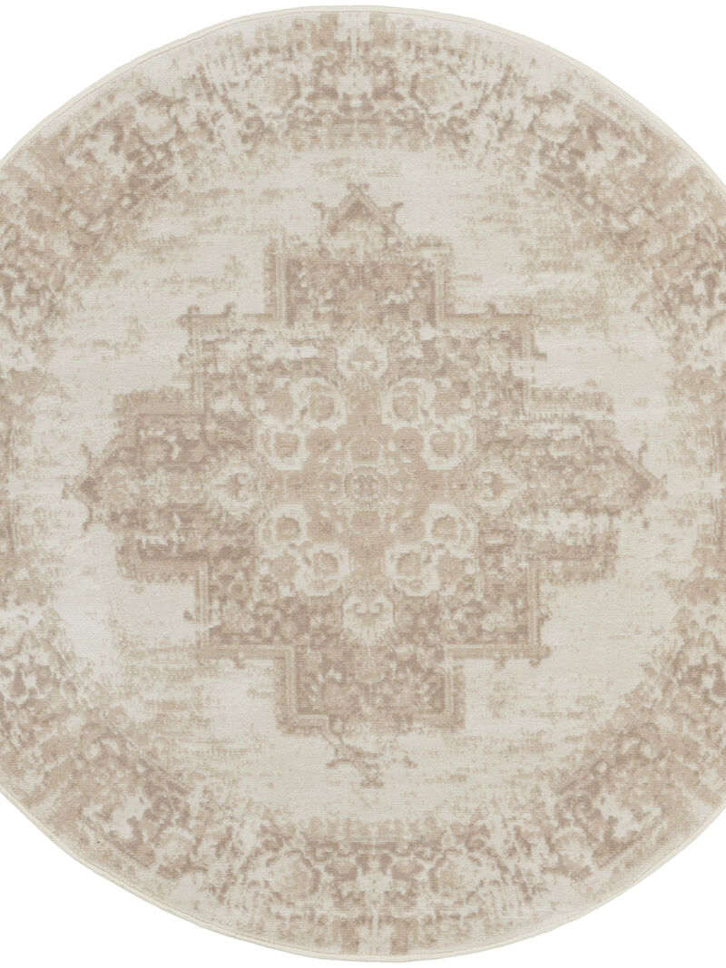 Grafix GRF14 Ivory/Beige 5'3" x Round Rug