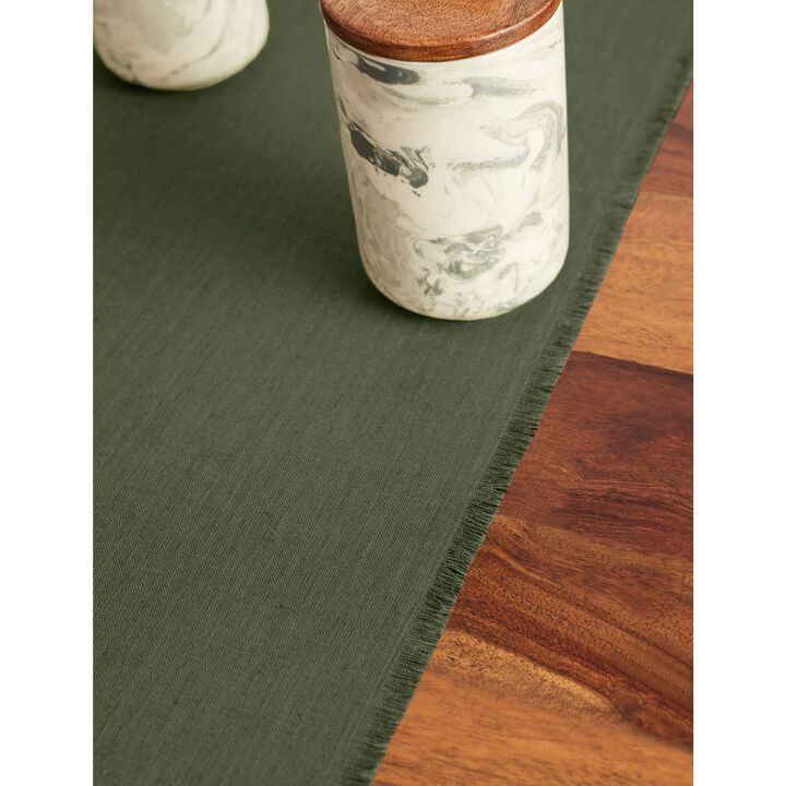 Linen Table Runner - Fringe