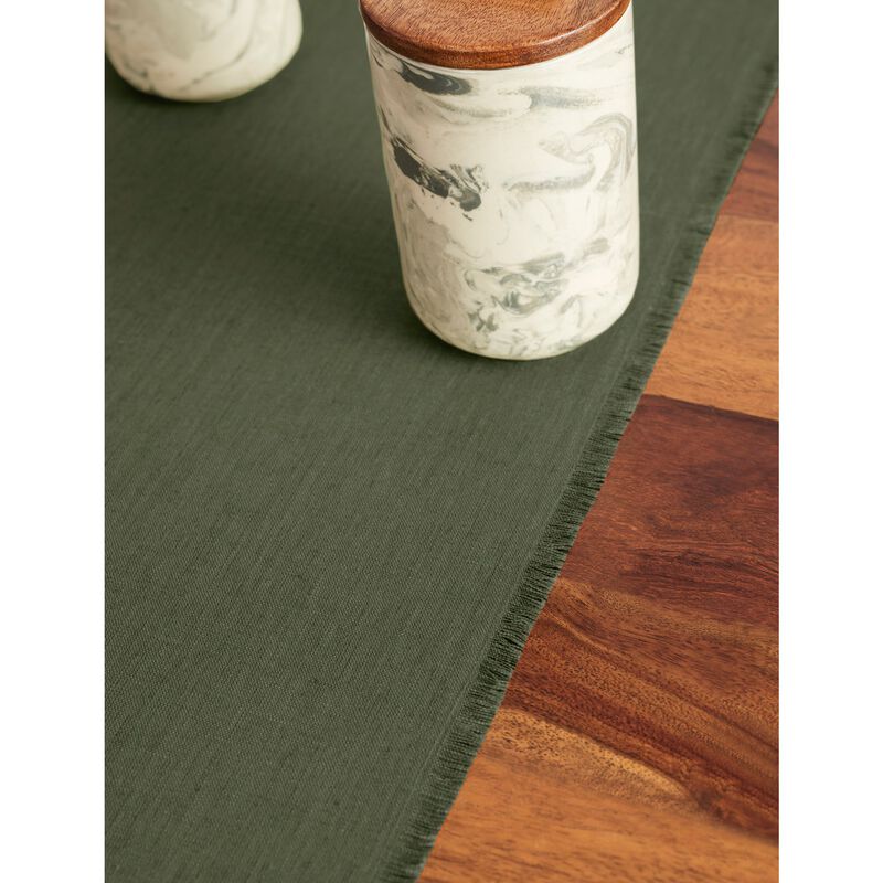Linen Table Runner - Fringe image number 1