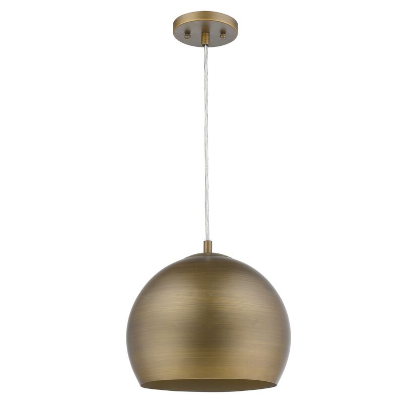 Hivvago Latitude 1-Light Hand Painted Antique Gold Pendant With Gold Interior Shade