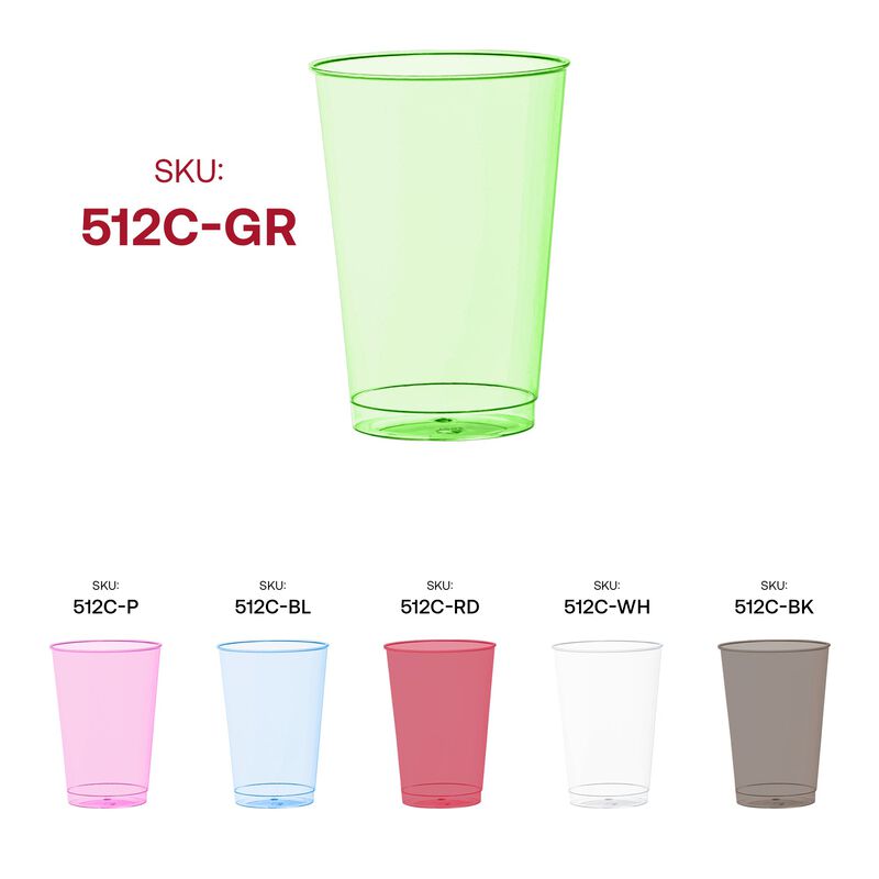 12 oz. Clear Green Plastic Party Cups (240 Cups) image number 6
