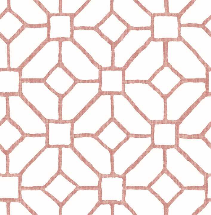 Addis Coral Trellis Wallpaper
