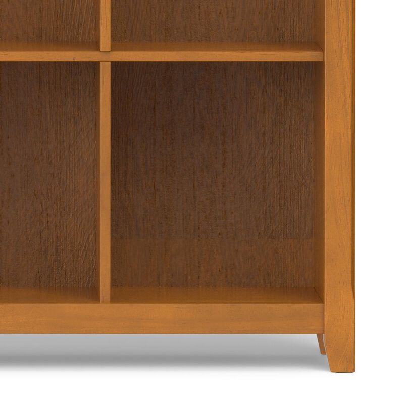 Simpli Home Acadian Solid Wood 12 Cube Storage In Light Golden Brown