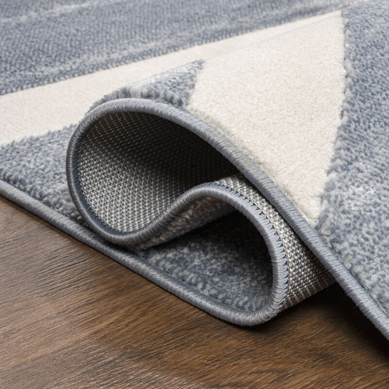 Aelius MidCentury Scandinavian Abstract Sun Two-Tone High-Low Area Rug