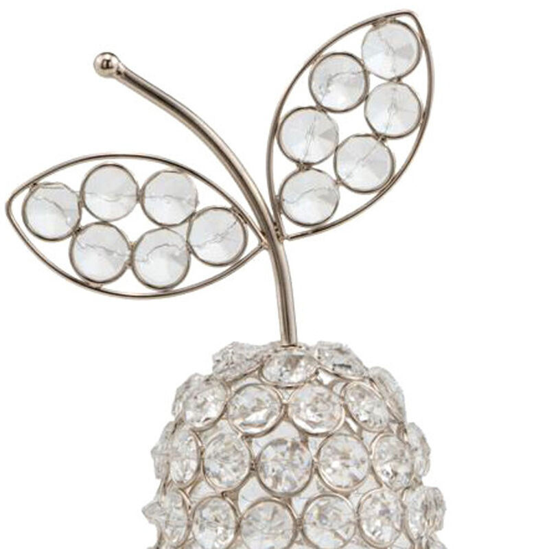 Modern Faux Crystal Pear Sculpture &ndash; Tabletop, Shelf, or Centerpiece Decor